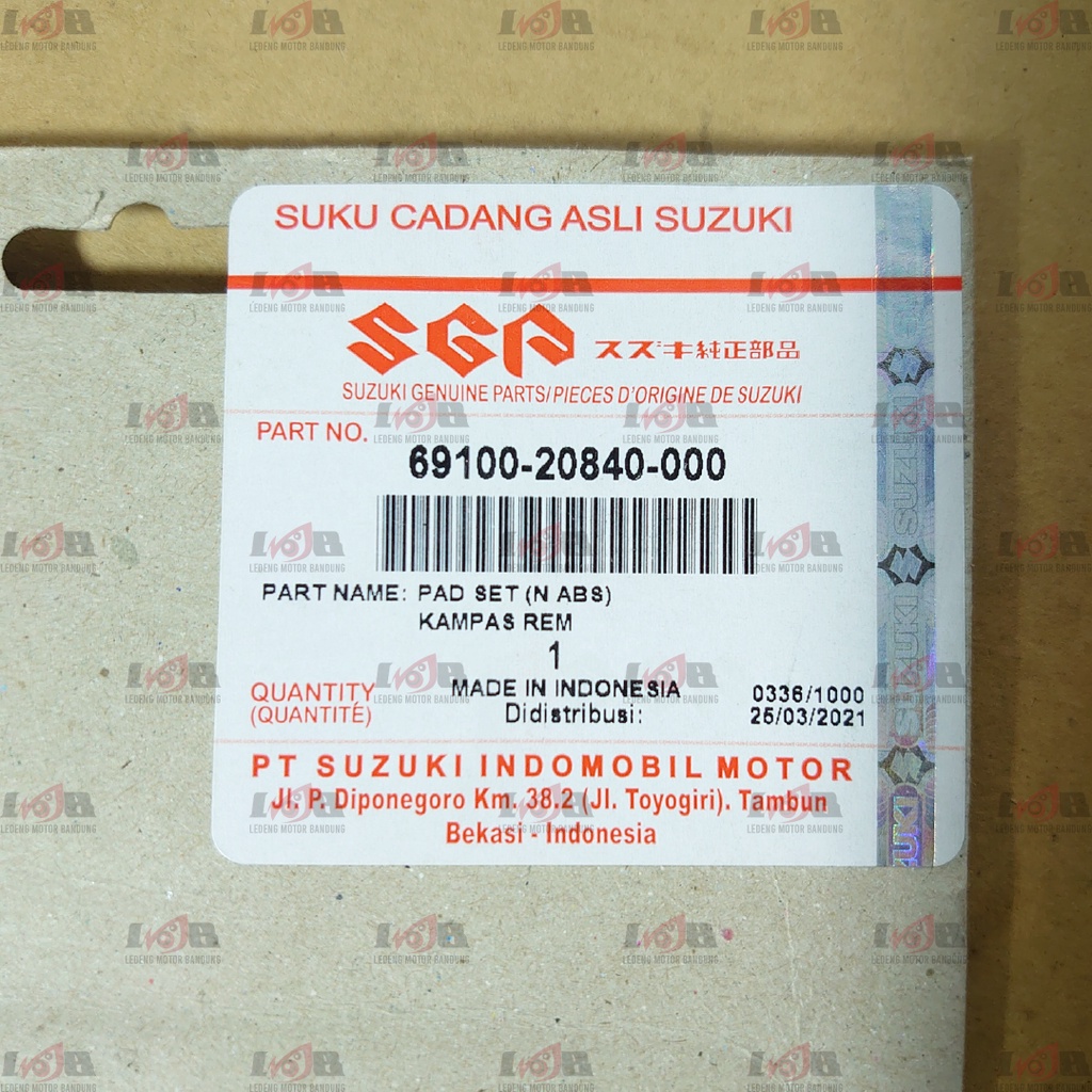 Disc Pad FU Original Spin Supra Byson Vixion R15 Kampas Rem Cakram Suzuki Genuine Parts SGP