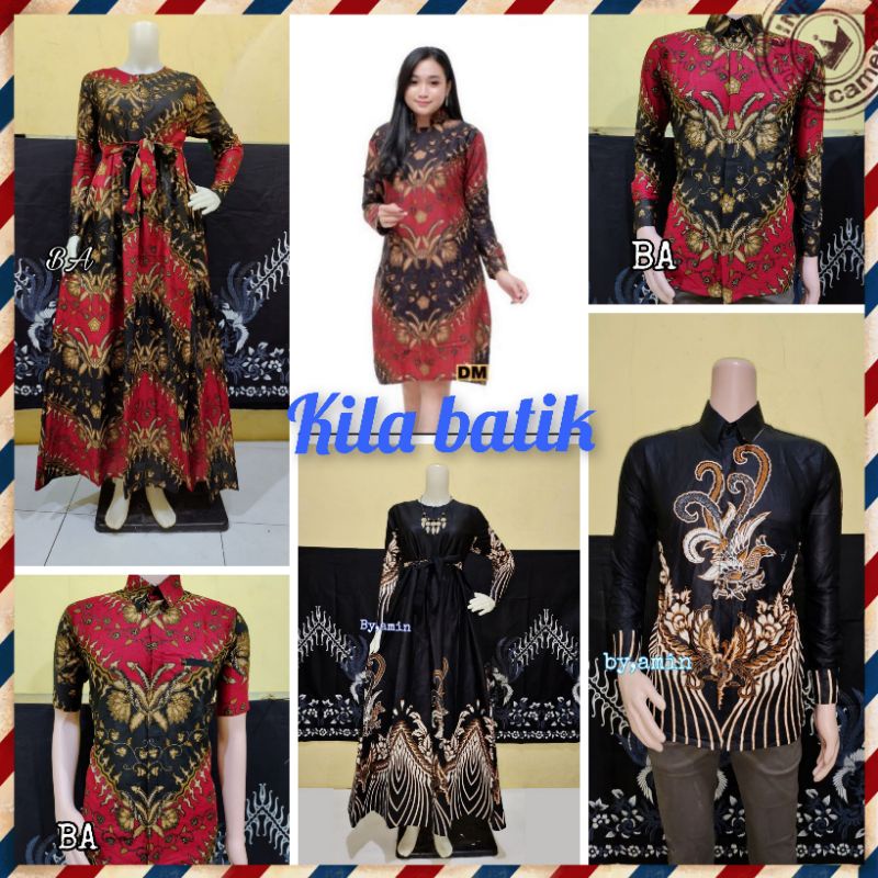 Batik Couple keluarga sania ruffle ori ndoro jowi dnt motif keris merah,ayam.M.L.XL.XXL..TERMURAH SHOPEE