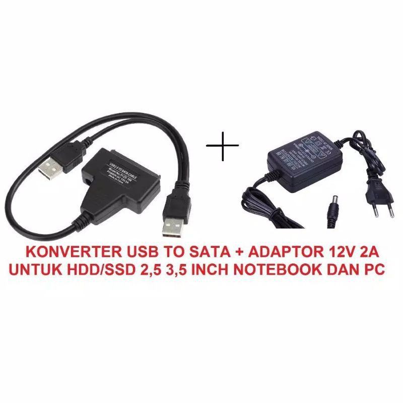 Kabel konektor konverter harddisk hdd PC 3.5 internal to eksternal SATA to USB 15+7 22pin