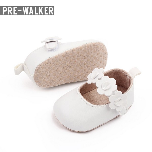 Sepatu Bayi Perempuan Motif Bunga Pink White Yellow - Sepatu Prewalker Baby S1246