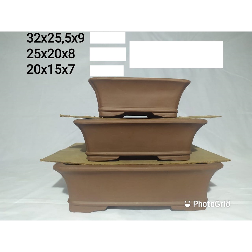 SPB167-20 cm Pot Bonsai Murah !!! Pot Keramik Import Murah Pot Bunga Tanah Liat Petak