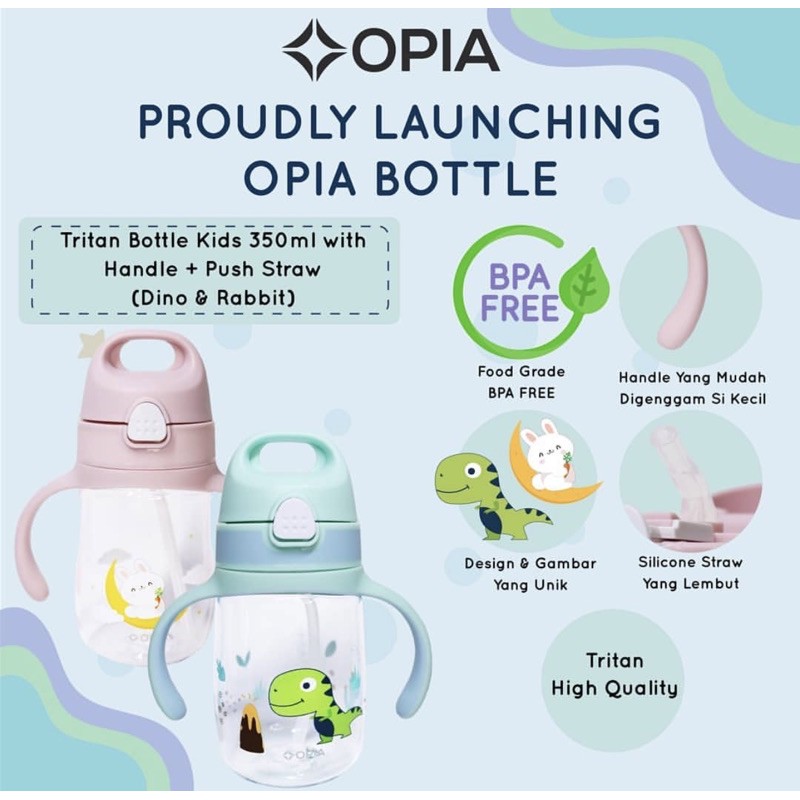 opia tritan bottle kids 350ml with push straw