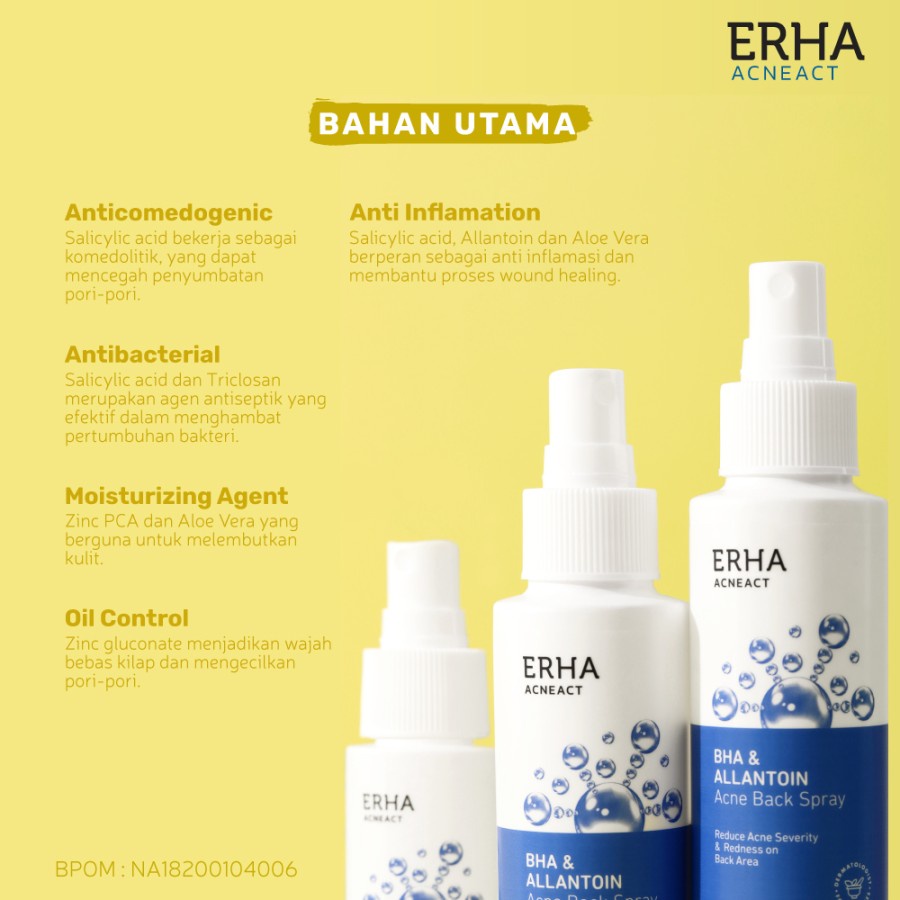 ERHA Acne Back Spray BHA &amp; Allantoin 100 ml - Obat Jerawat Punggung