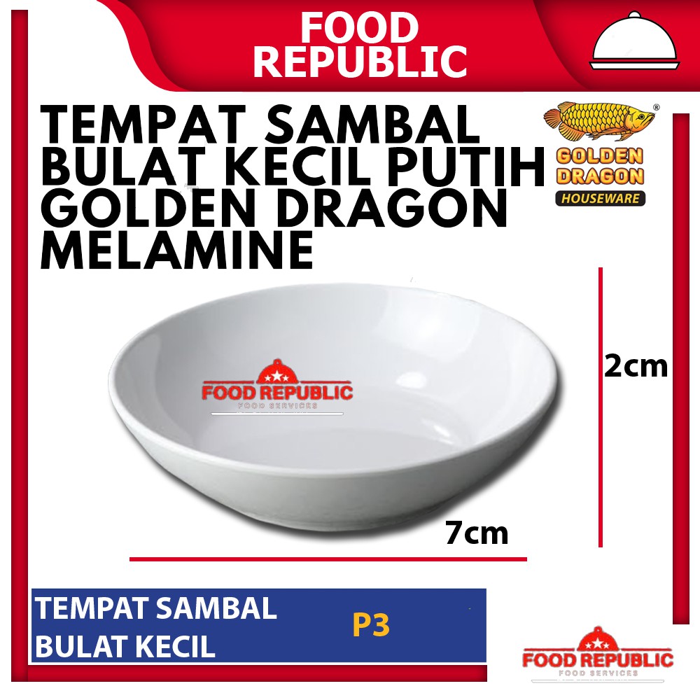 GOLDEN DRAGON P3 TEMPAT KECAP SAMBAL SAOS BULAT SAUS MELAMINE HOREKA