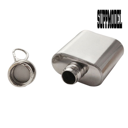 Gantungan Kunci Botol Wine Wiski Liquor Hip Flask Mini 1oz Bahan Stainless Steel