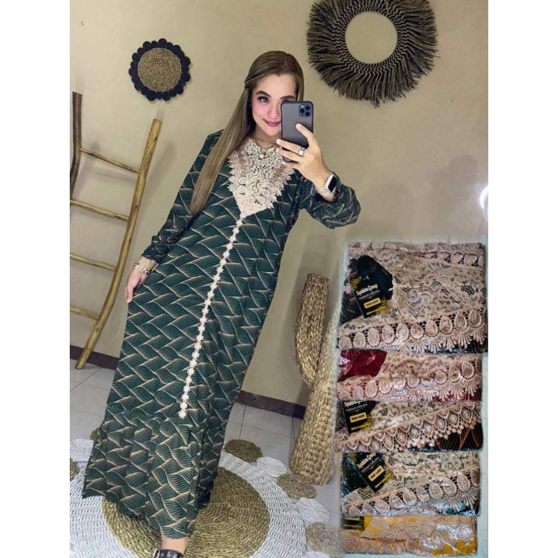 BISA COD JUMBO LD 120 longdress renda mix burkat CANTIK MURAH