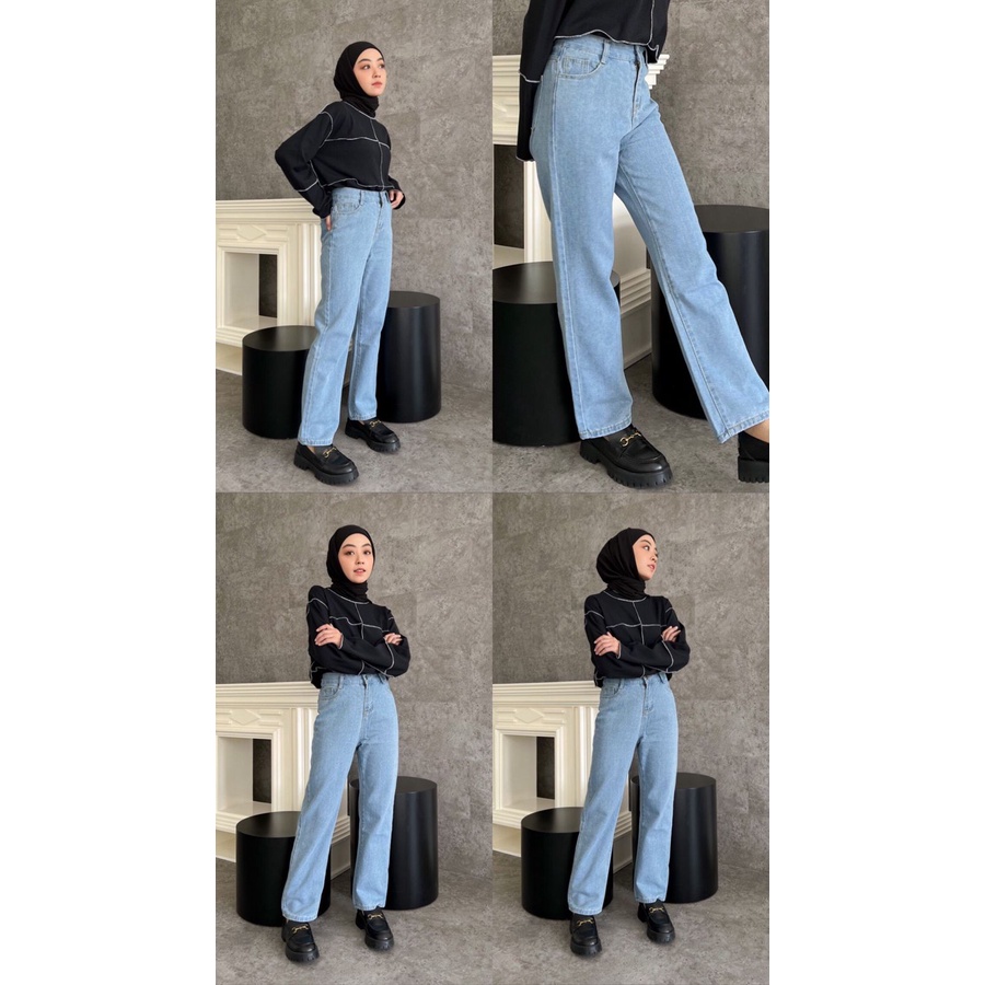 IN OUT CELANA PANJANG HW KULOT JEANS WANITA JEAN HIGH WAIST 9926