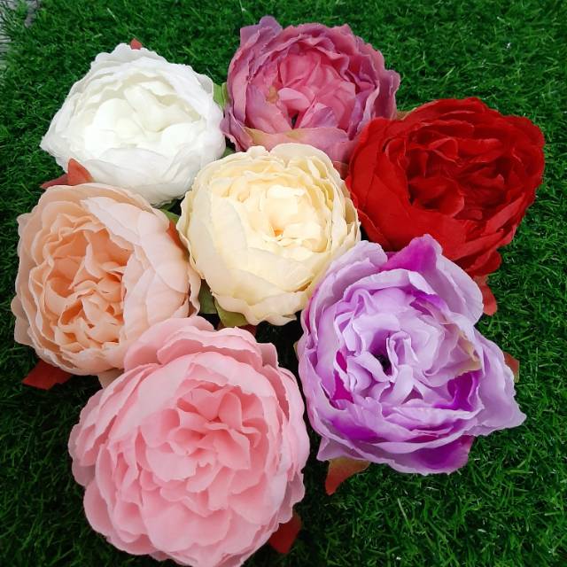 10cm Bunga peoni/peony flower/bunga peony plastik/bunga peony artifical/bunga peony artifisial/peony