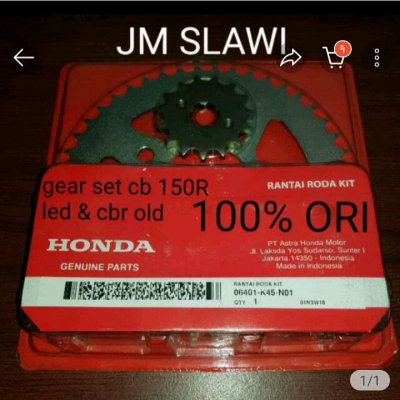 gear set rantai roda kit cb 150 led dan cbr lama ori ahm