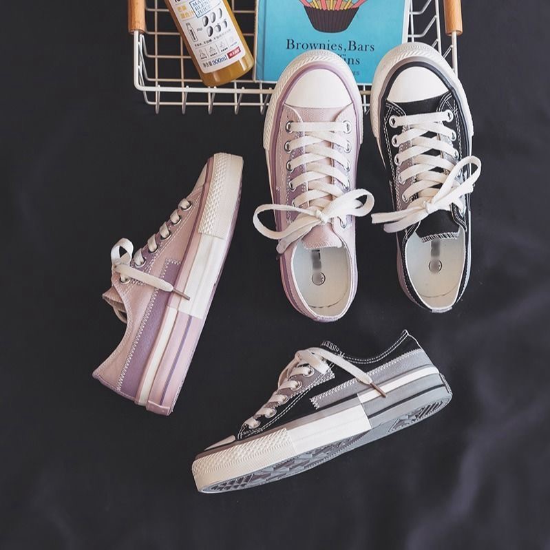 Sepatu Wanita Import Sneakers Tali Sepatu Kanvas Flat Shoes Casual Nyaman Dipakai Model Terbaru