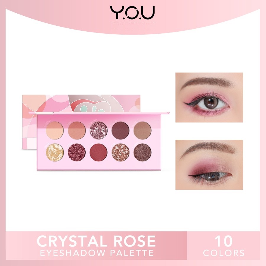 ★ BB ★ Y.O.U Crystal Rose Eyeshadow Palette 10 color - YOU Eyeshadow Palette