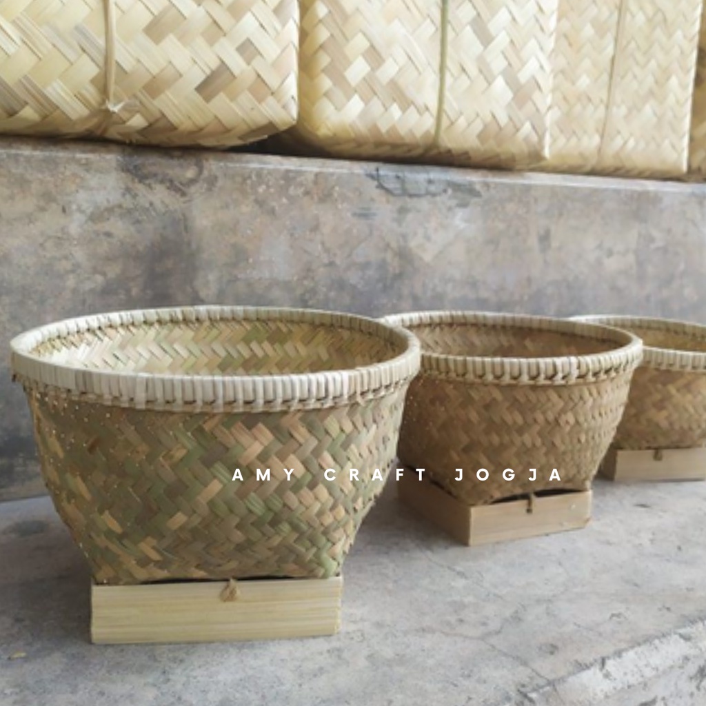 Ceting Kulit Bambu M 17 cm/Ceting Nasi/Wakul Nasi/Wadah Nasi Bambu/Wadah Nasi Tradisional