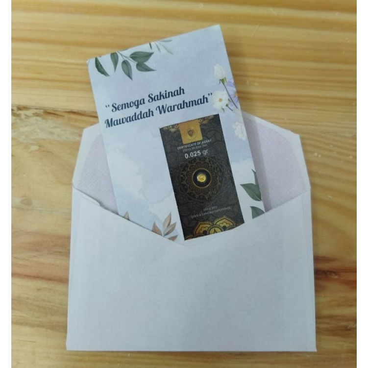 Kartu Ucapan Minigold, Eoa gold, emas mini, salam gold + gratis Amplop putih-Samawa