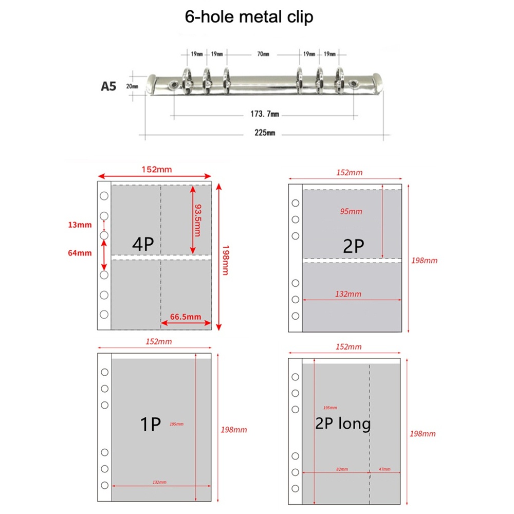 【COD Tangding】6 Hole High Transparent 4 Case Card Page A5 Loose Leaf Benti Core Bag Card Book Card Book Inside Bag