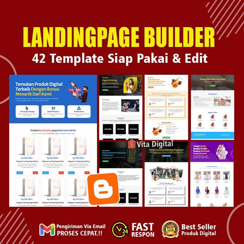 Blogger Template Landingpage Builder Versi Premium