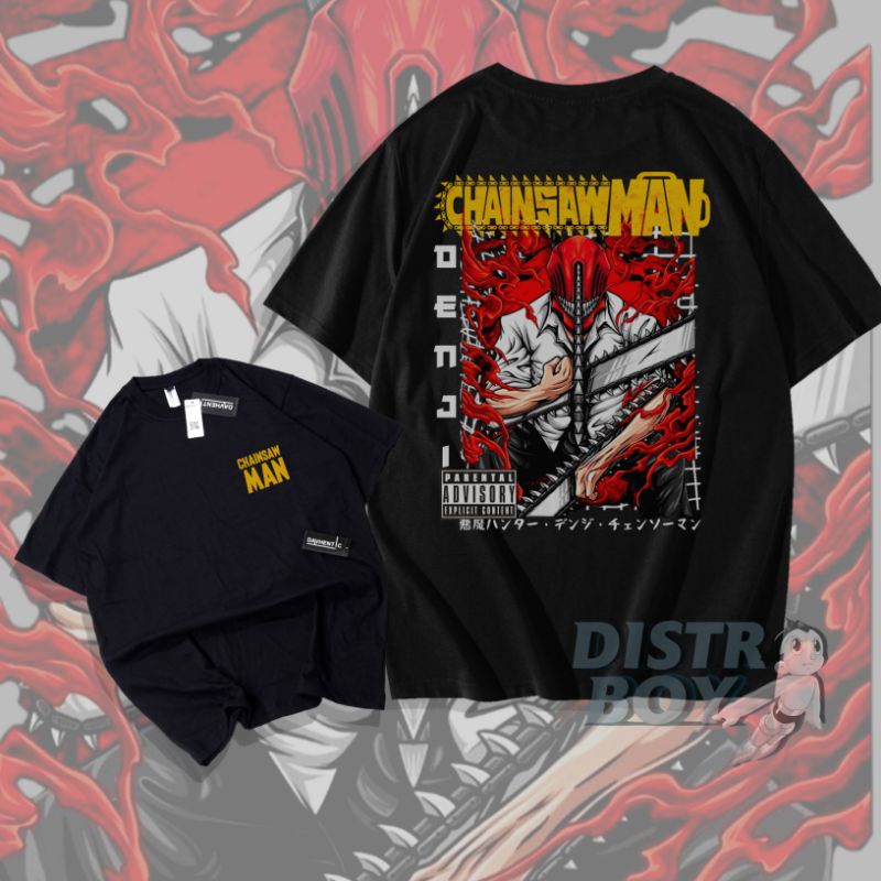 Kaos Chainsaw Man T-shirt Anime Chainsaw Man Denji cosplay