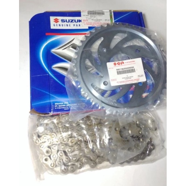 BARU GEAR GIR GER 1 SET DEPAN BELAKANG RANTAI SATRIA FU FACELITE 2013-2015 ORI SGP