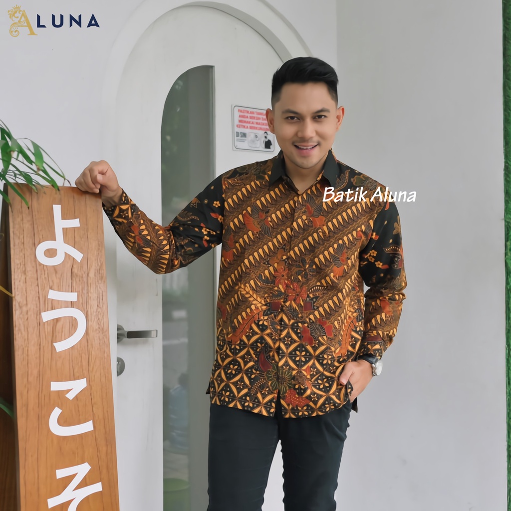 KEMEJA BAJU KONDANGAN BATIK ALUNA PRIA PEKALONGAN MODERN LENGAN PANJANG KEKINIAN PREMIUM PCW 096