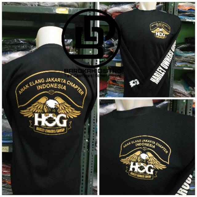 T-shirt kaos HOG Anak Elang Jakarta Harley Owners Group high quality