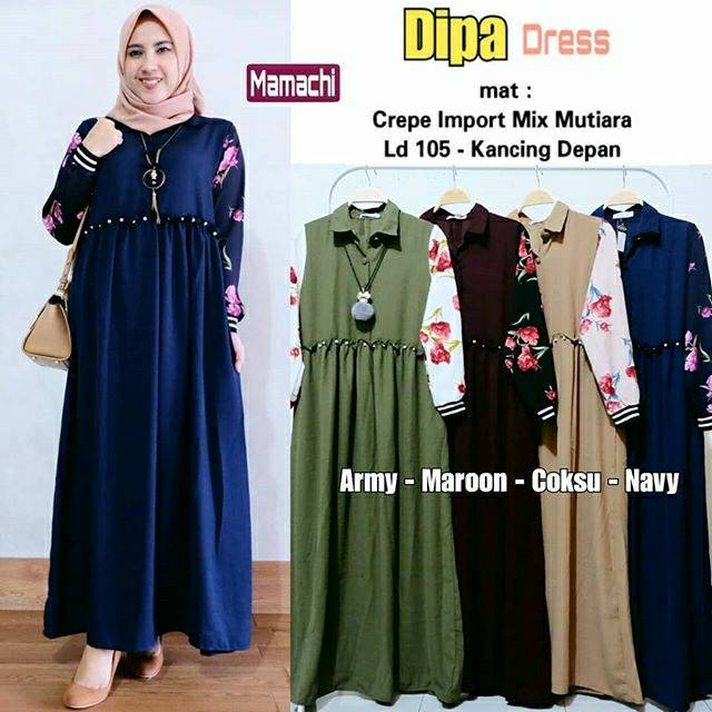 (PROMO CUCI GUDANG) DIPA DRESS Bahan Balotelly Mix Monalisa Baju Gamis Cuci Gudang Murah Gamis Wanit