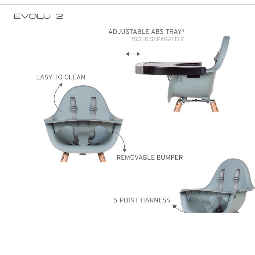 Childhome Evolu 2 High Chair - Child Home Kursi Makan Chair Baby Kids HighChair Bayi Kayu Aesthetic