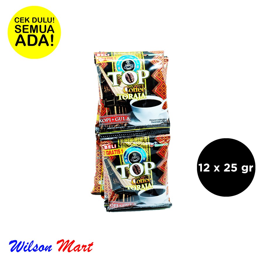 

TOP COFFEE TORAJA KOPI GULA ISI 12 X 25 GRAM RENCENG