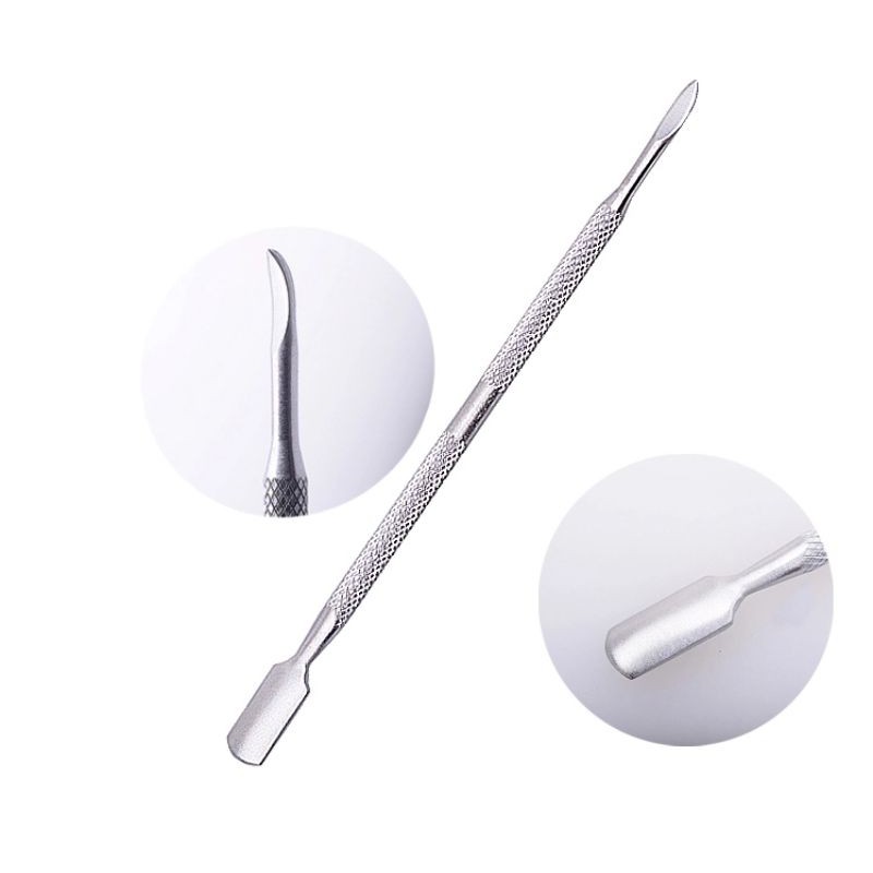 Cuticle Pusher Alat Pendorong Kutikula Stainless Steel Meni Pedi Kikir Kuku Nail Art