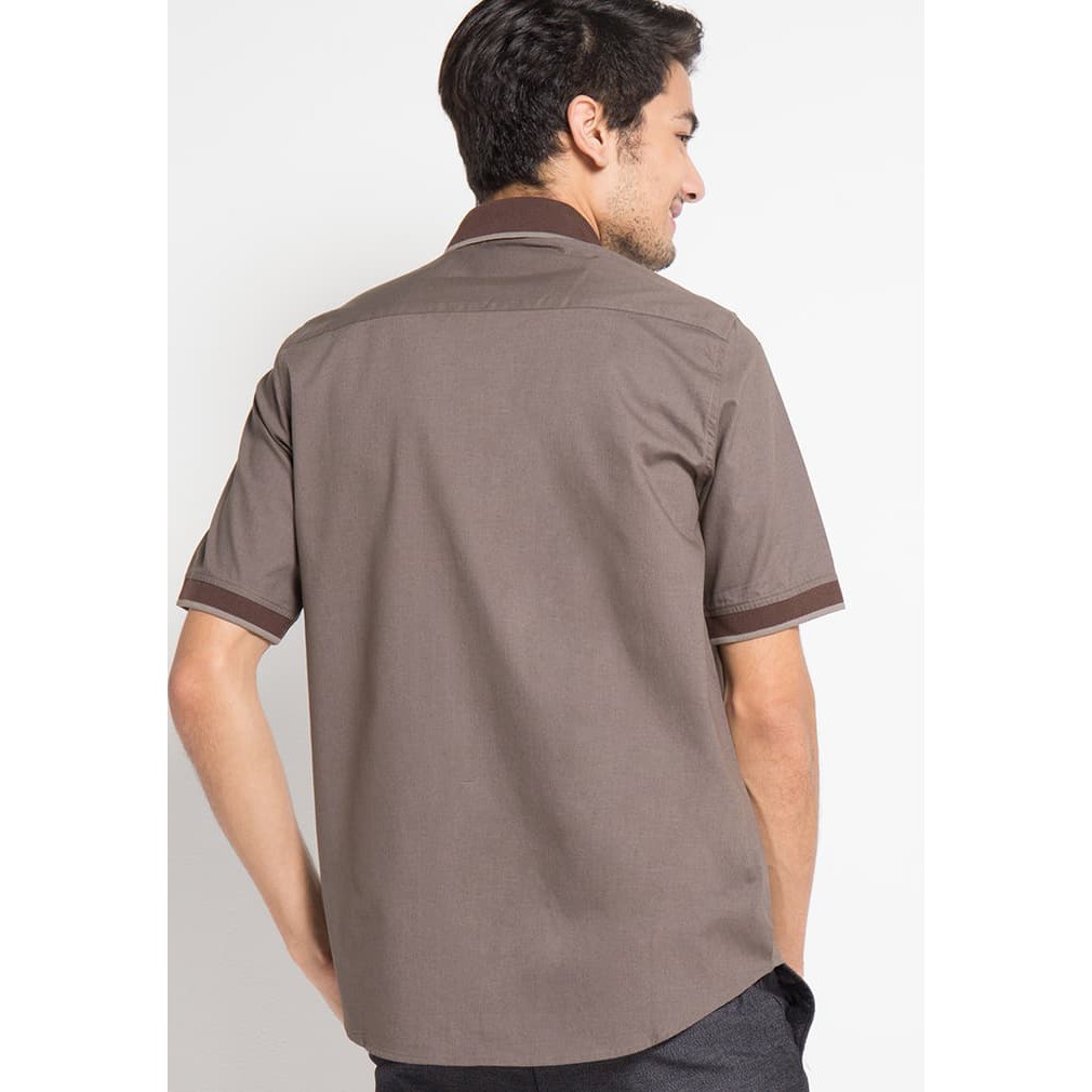 NEW JN OTO ONO ORIGINAL - KEMEJA LENGAN PENDEK BRANDED COKLAT