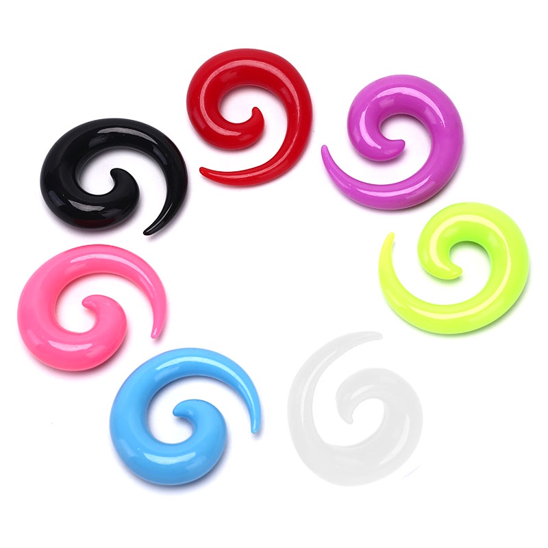 16pcs / set Ear Plug / Pelebar Lubang Tindik Telinga Bentuk Siput Spiral