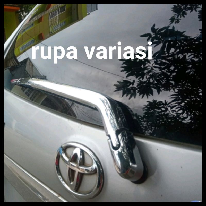 Cover wiper KACA belakang toyota SEMUA AVANZA / Veloz / XENIA 2004 sampai 2021  2005 2006 2007 2008 2009 2010 2011 2012 2013 2014 2015 2016 2017 2018 2019 2020 tempel CHROME crome