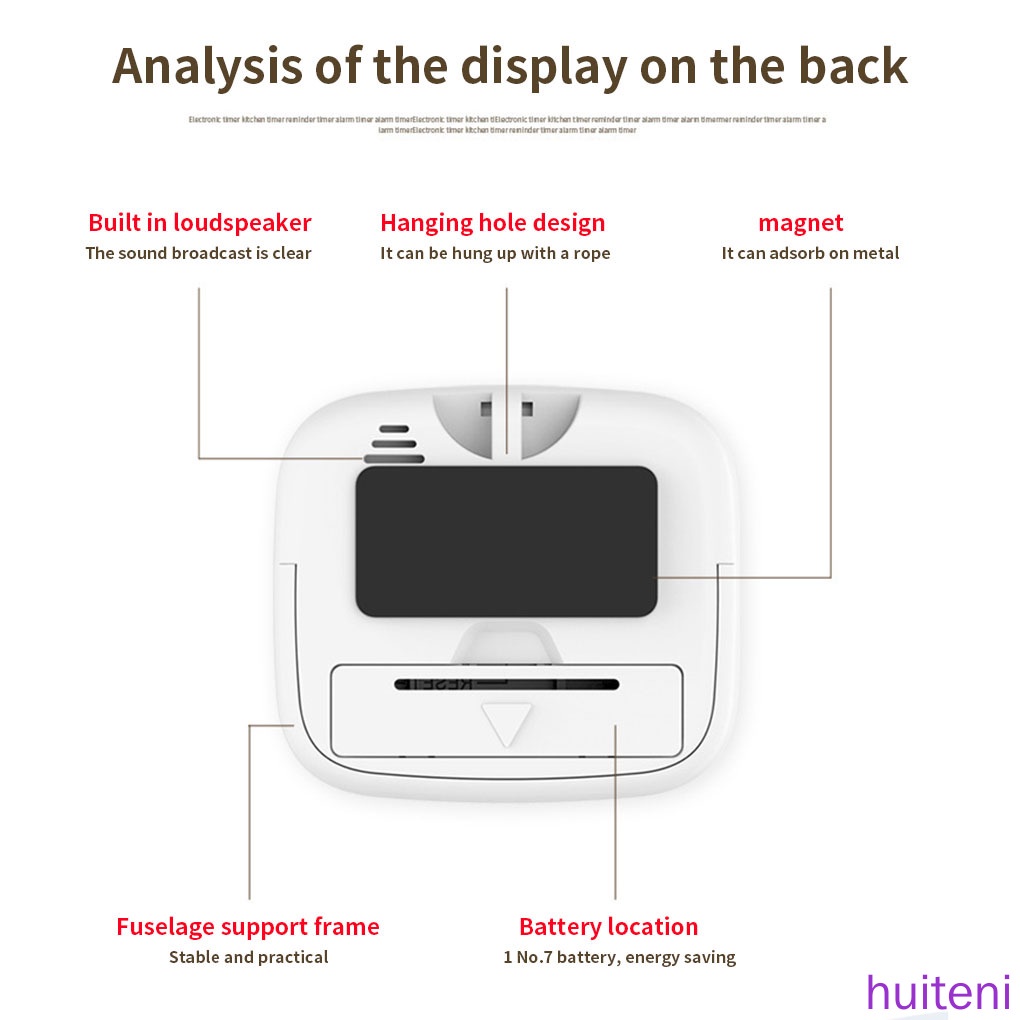 (Huite) Timer Digital Hitung Mundur Dengan Layar Lcd Untuk Dapur / Rumah / Lab