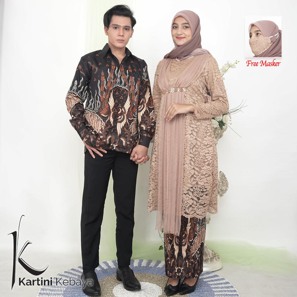 Couple Batik Kemeja + Rok Plisket Bisa Di Mix Dengan Atasan Brokat Baju Kondangan Kebaya Pesta Konda