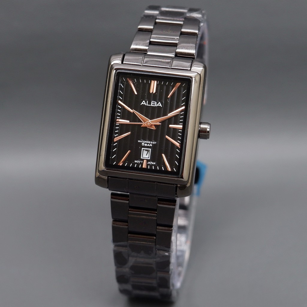 Original Jam Tangan Wanita Alba Segi Rantai Date Premium Kekinian