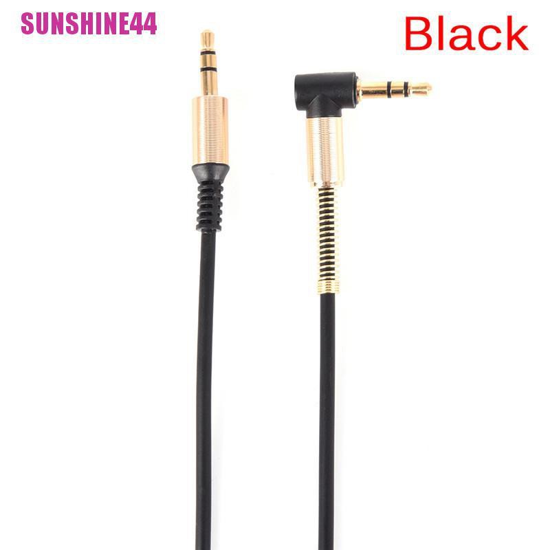 (SUN44) Kabel Audio Stereo Jack 3.5mm Male Ke Male Sudut Kanan 90 Derajat Aux