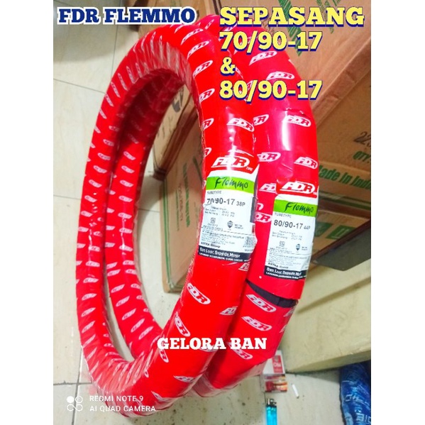 paket hemat sepasang ban fdr flemmo 70/90-17 dan 80/90-17 non tubeless ban honda revo supra satria v
