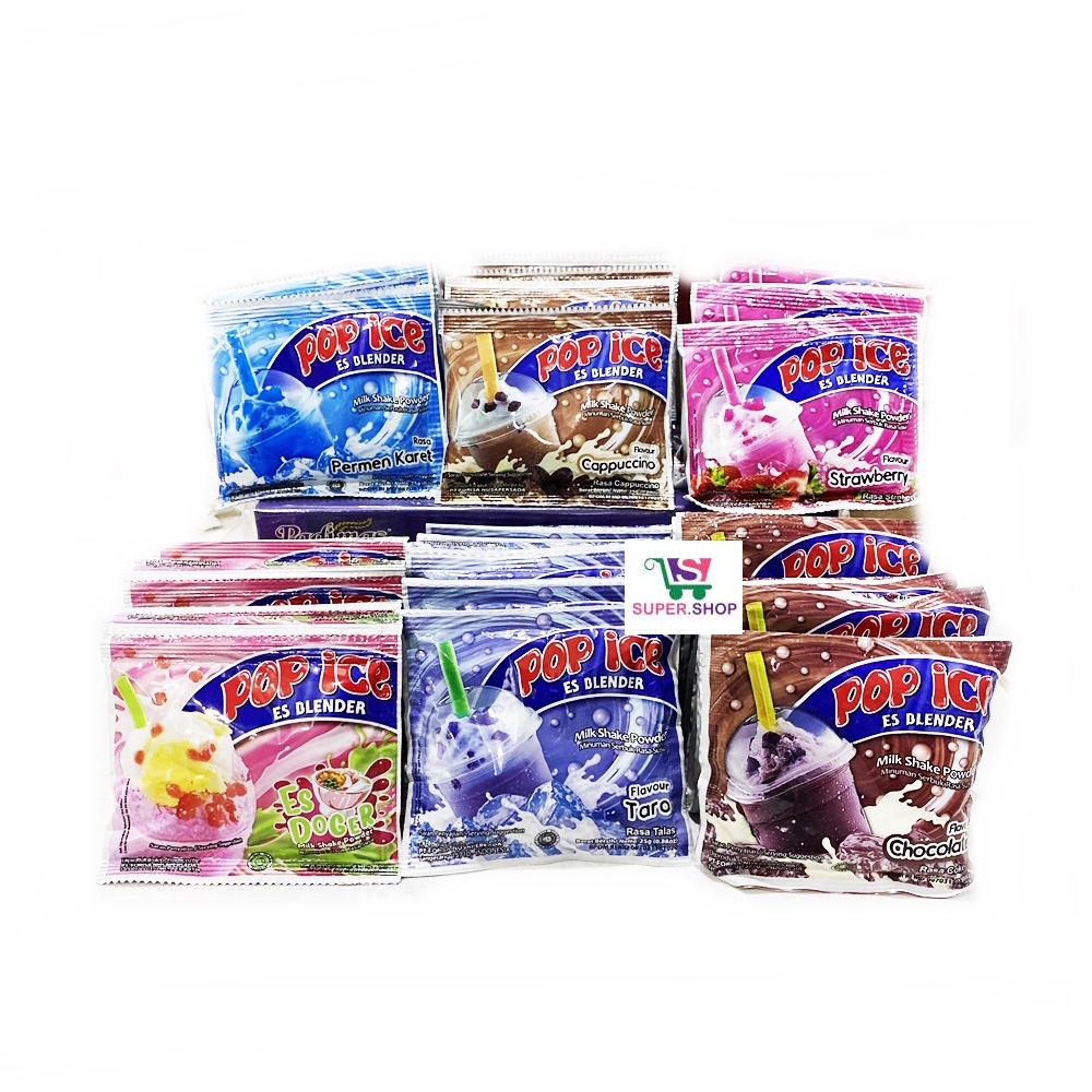 

Pop Ice Serbuk Minuman Blender Aneka Rasa Renceng (Isi 10 pcs)