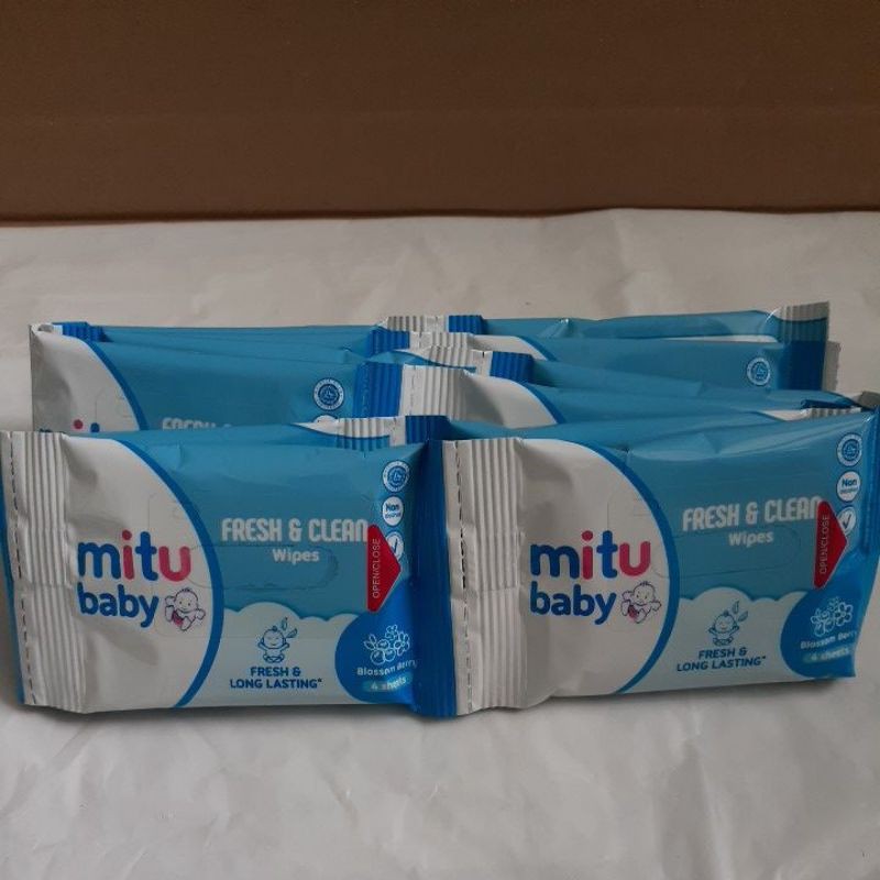 MITU TISU BASAH 1 RENCENG 12 SACHET @4 SHEET'S FRESH AND CLEAN