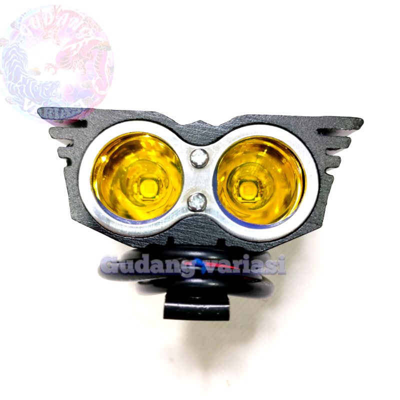 Lampu Tembak Sorot LED ULTRAFIRE BURUNG HANTU OWL Mini 2 Mata 20 Watt 3 Mode Cree Ultrarare Cahaya Kuning