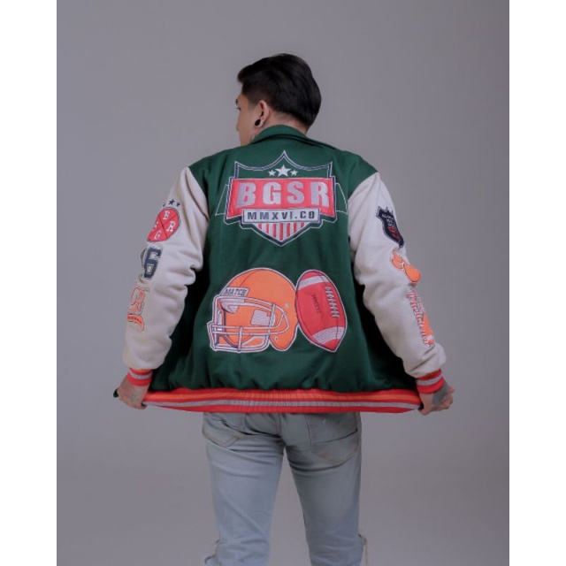 JAKET BASEBALL VARSITY FULL BORDIR-JACKET VARSITY PRIA BORDIR