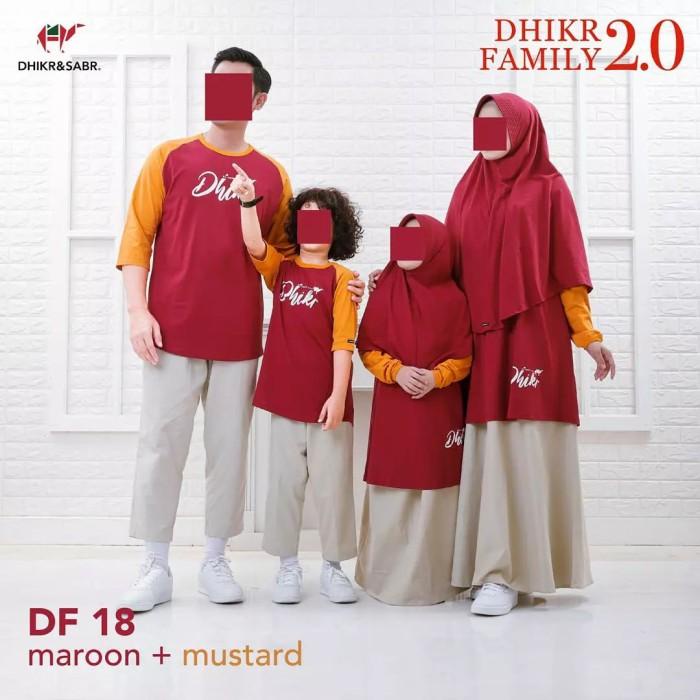 Kaos Couple Keluarga Fahion Muslim Dhikr Family Df 18 Maroon Mustard