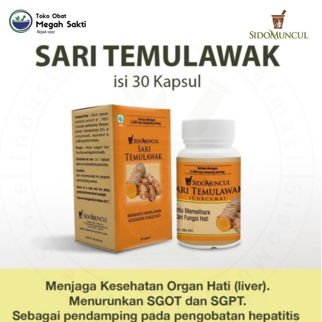 

Sidomuncul Sari Temulawak untuk Kesehatan Organ Hati 30 Kapsul