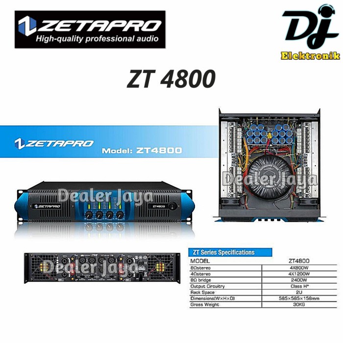 Jual Power Amplifier Zetapro ZT 4800 / ZT4800 - 4 channel | Shopee