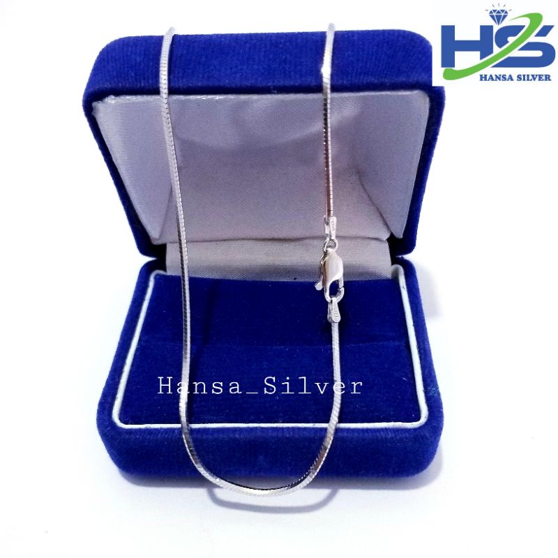 Kalung Perak Pria Wanita Silver Asli 925 Lapis Emas Model Cassandra Bulat 50 Cm - Kalung Pria Wanita Anti Karat