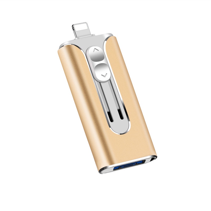 3 in 1 USB Flash Drive 512GB Portable Bahan Metal Untuk Handphone / PC