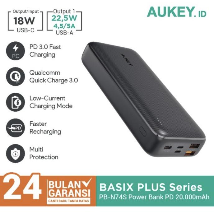 Open DS] Aukey Powerbank PB-N74S 20000mAh PD3.0 & QC 3.0 -500730
