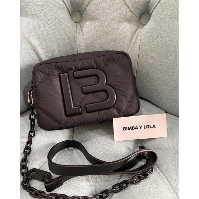 BYL Small Black Padded Nylon Crossbody Bag