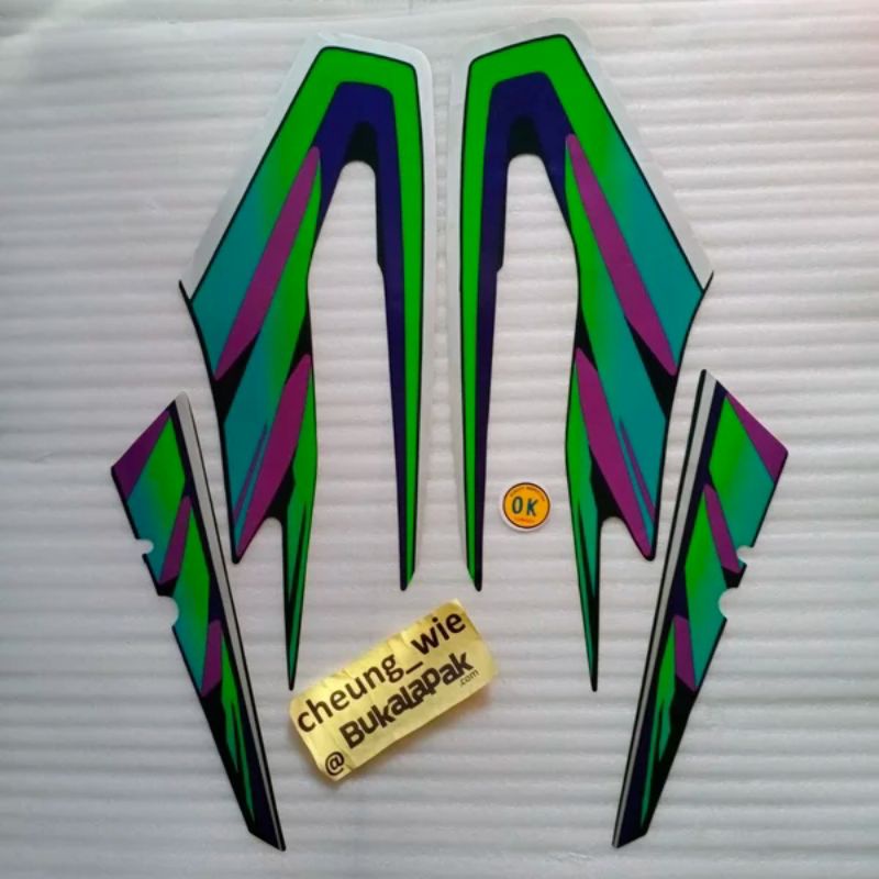 lis body - Stiker striping Yamaha RX King old 1998 hijau kw super
