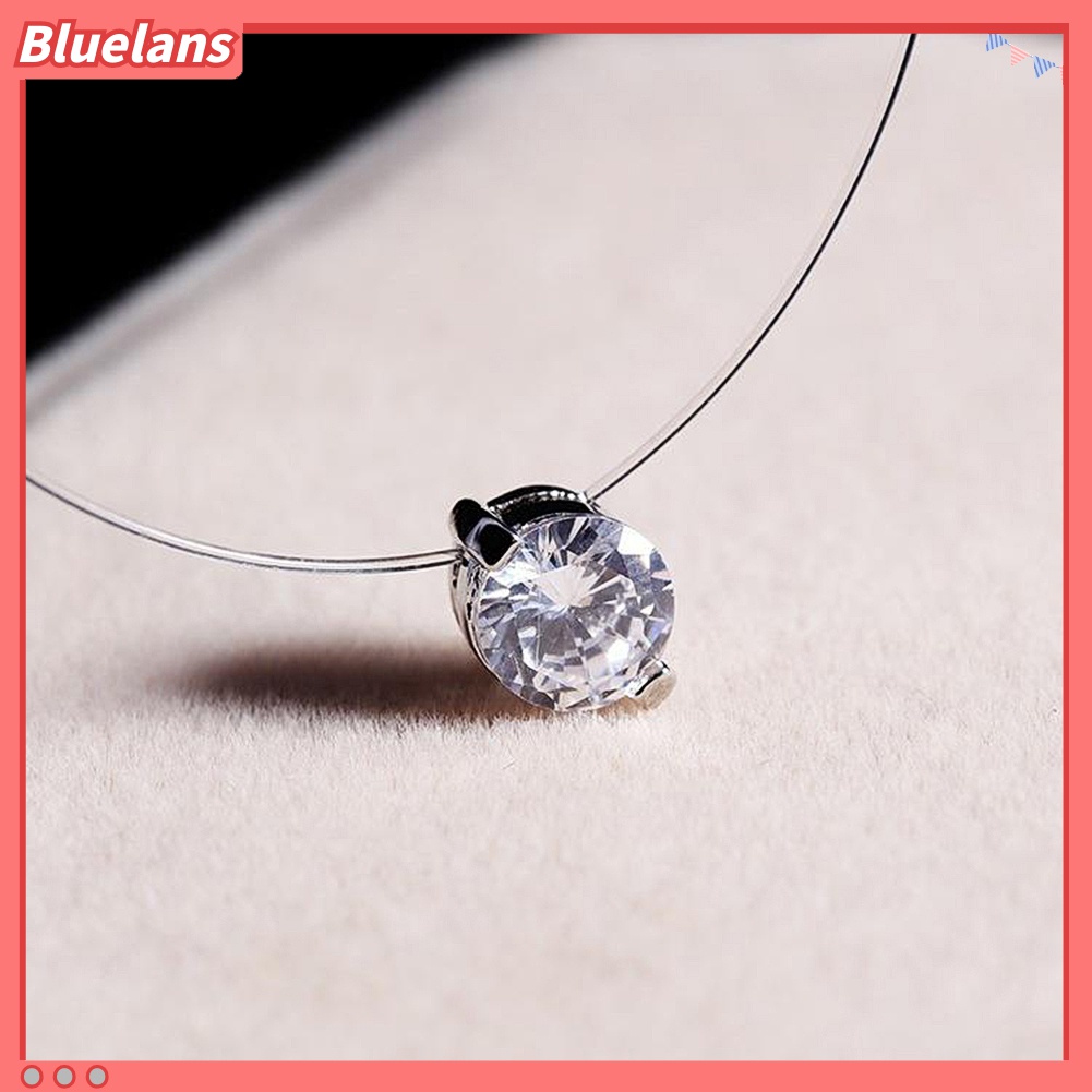 Kalung Rantai Dengan Liontin Berlian Imitasi Untuk Wanita