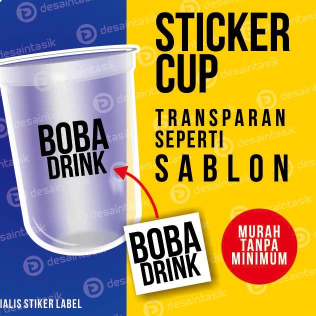 

Ready Stok stiker transparan untuk cup minuman, botol, toples berkualitas produck vyralral