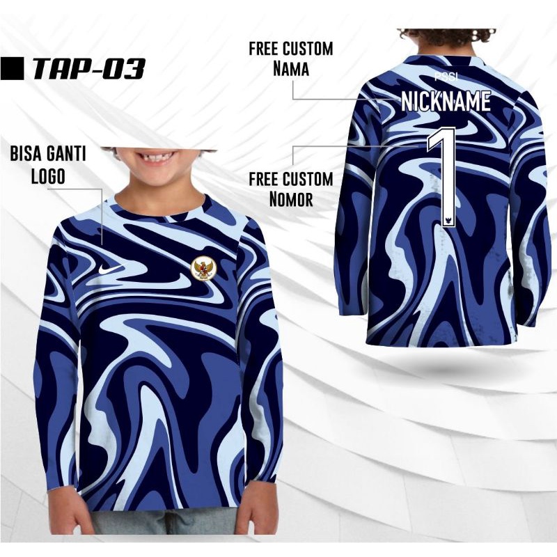 Atasan Jersey Sepak Bola anak kaos kiper anak lengan panjang